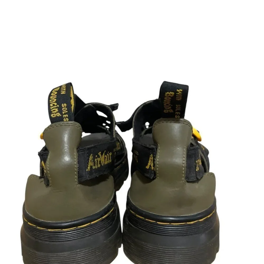 Dr Martens Pearson II Webbing Sandals Olive Green Men's Sz 8 Women's Sz 9